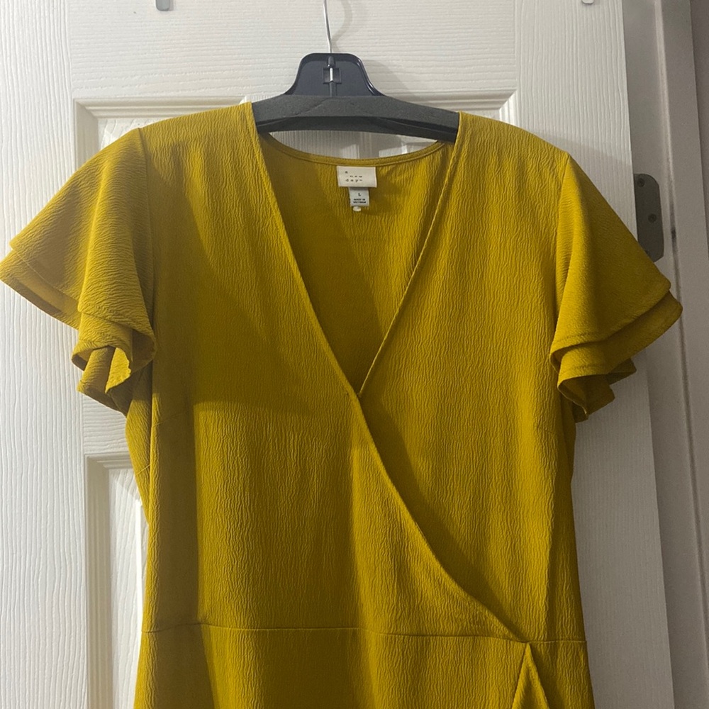 flirty mustard gold dress by A New Day, size Large